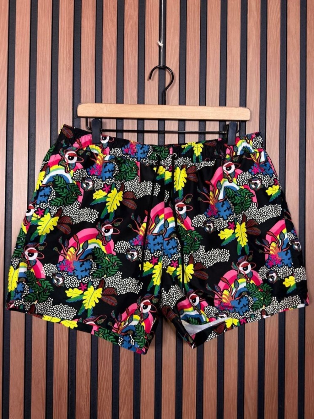 Paul Smith Swim Shorts XL Mens Psychedelic Rainforest In 79 Black Multicolor
